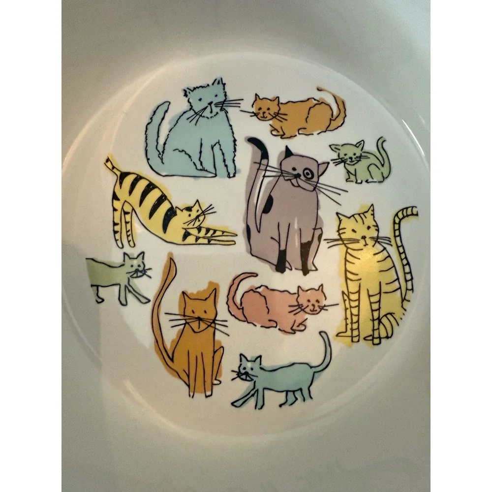 Ceramic Stoneware Bowl Cat Kitten Whimsical Dishwasher Microwave Safe